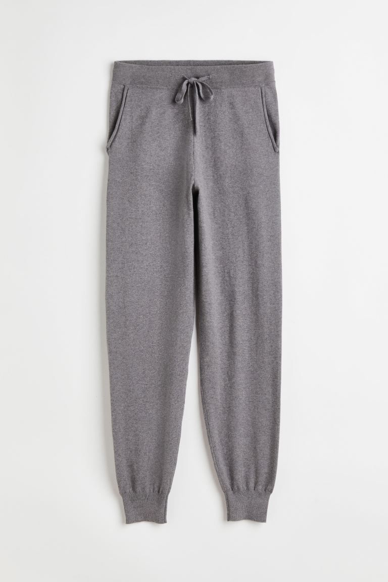 Cashmere-blend joggers - Dark grey marl - Ladies | H&M GB | H&M (UK, MY, IN, SG, PH, TW, HK)
