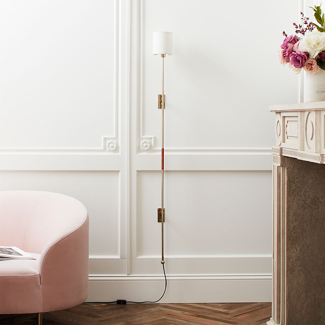 Leggero Champagne Pole Plug-In Wall Sconce by Goop + Reviews | CB2 | CB2
