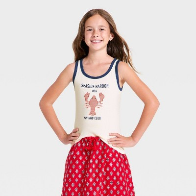 Girls' 'Lobster' Graphic Tank Top - Cat & Jack™ Cream M | Target