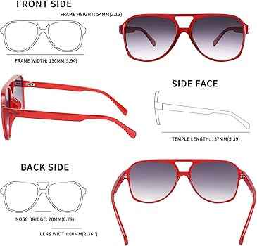 FEISEDY Vintage Retro 70s Plastic Aviator Sunglasses Women Men Classic Large Squared Frame B2751 | Amazon (US)