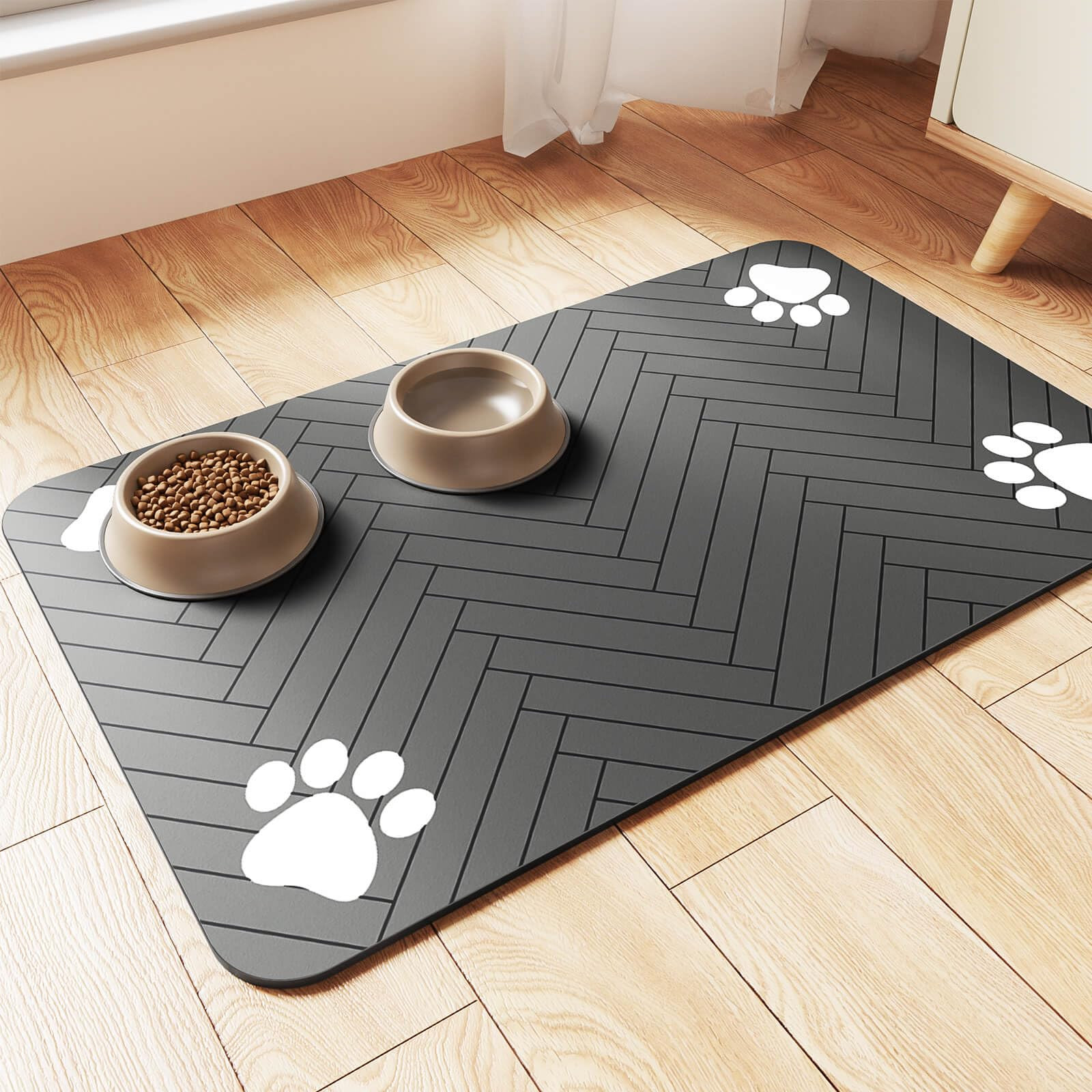 Pet Feeding Mat-Absorbent Pet Placemat for Food and Water Bowl, with Waterproof Rubber Backing, Q... | Amazon (US)