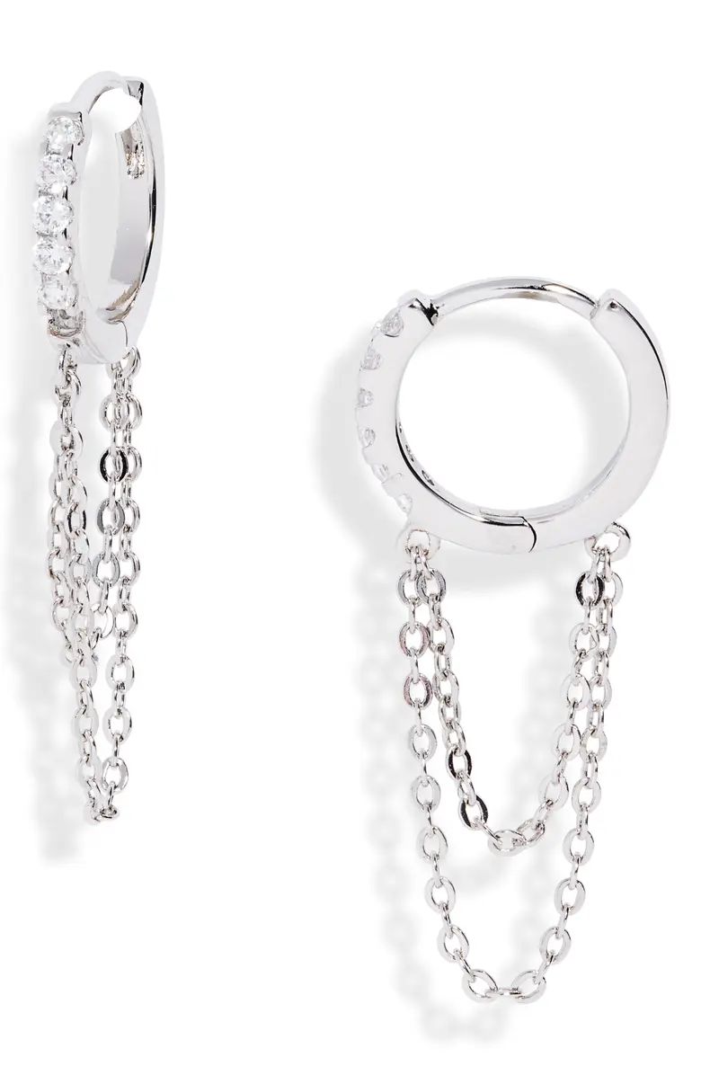 Chain Drop Huggie Hoop Earrings | Nordstrom