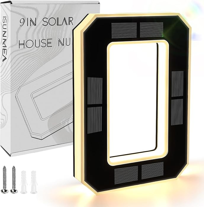 ISUNMEA 9 Inch Solar Lighted House Numbers for Outside, Light Up Waterproof LED Address Numbers S... | Amazon (US)