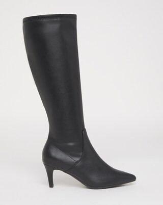 Symphony Heeled Knee High Sock Boots - Extra Wide Fit (EEE) Standard/Curvy Calf | Simply Be | Simply Be (UK)