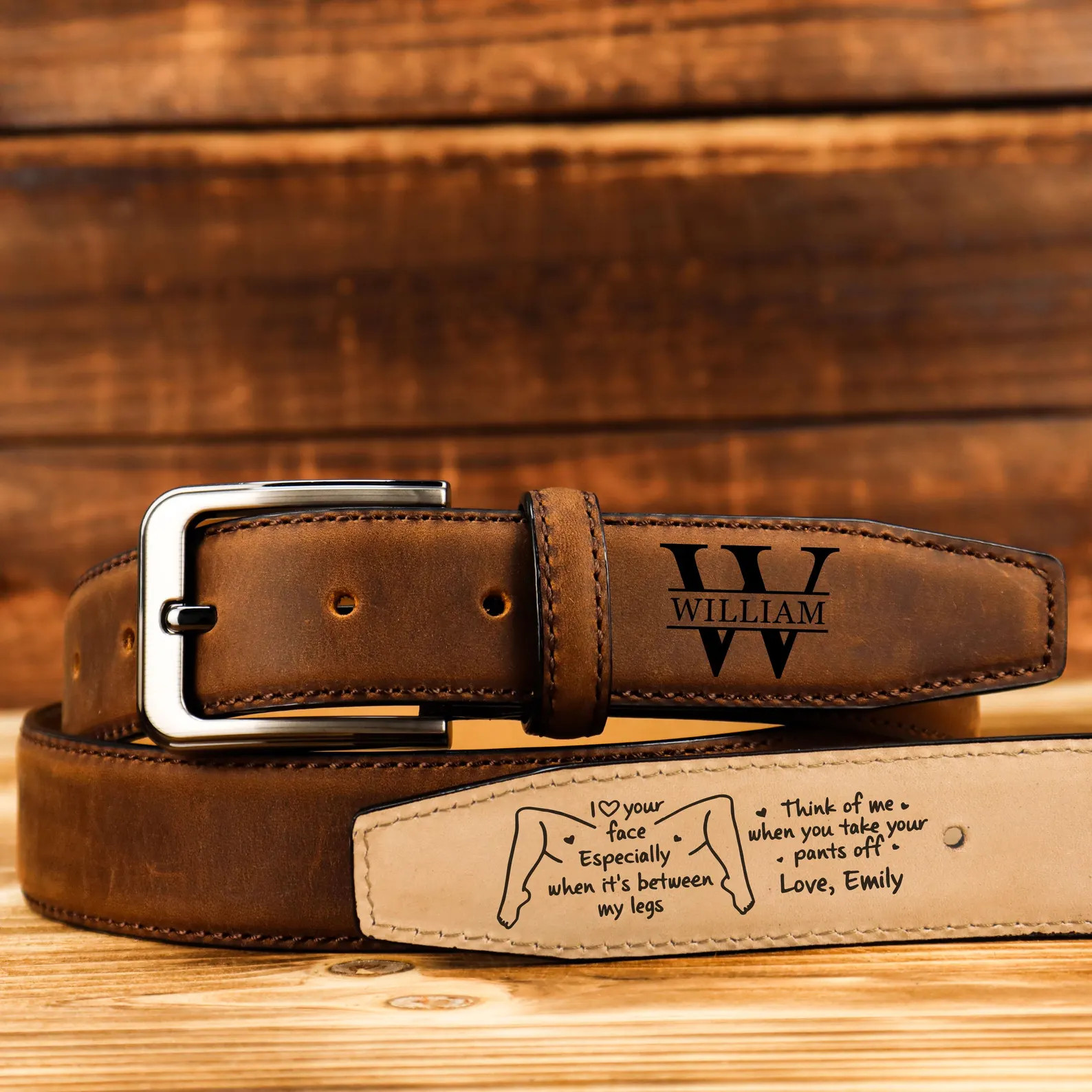 I Love Your Face Between My Legs Leather Belt For Him, Funny Valentine Gift For Husband Boyfriend... | Etsy (US)