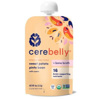 Cerebelly Bone Broth Sweet Potato Pinto Bean Chicken Broth Baby Meals Pouch - 4oz | Target