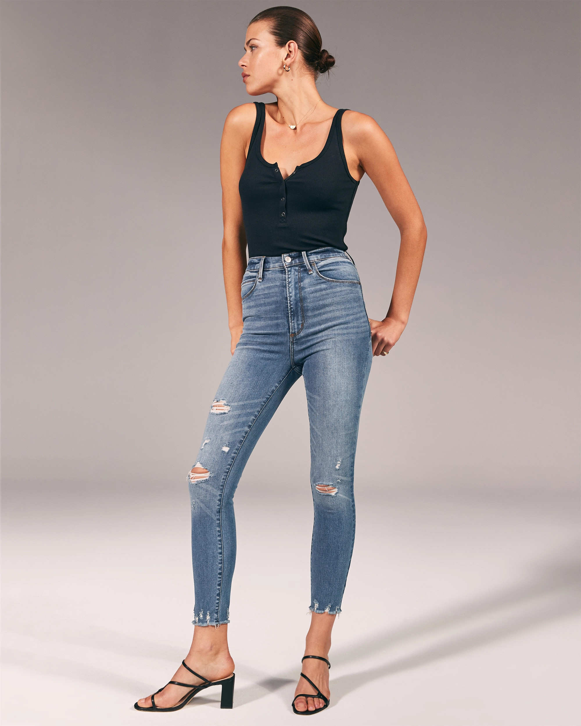 Ultra High Rise Super Skinny Ankle Jeans | Abercrombie & Fitch (US)