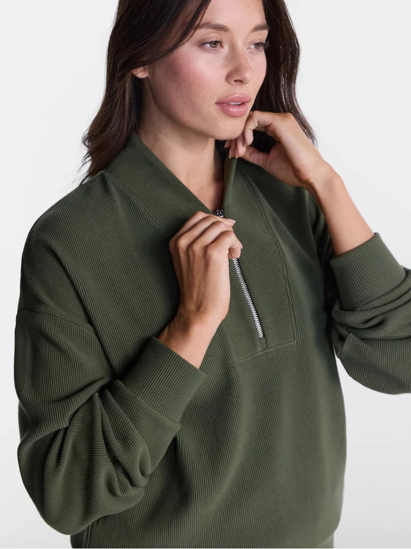 Avia Women's Ottoman Half Zip Pullover, Sizes XS-XXXL | Walmart (US)