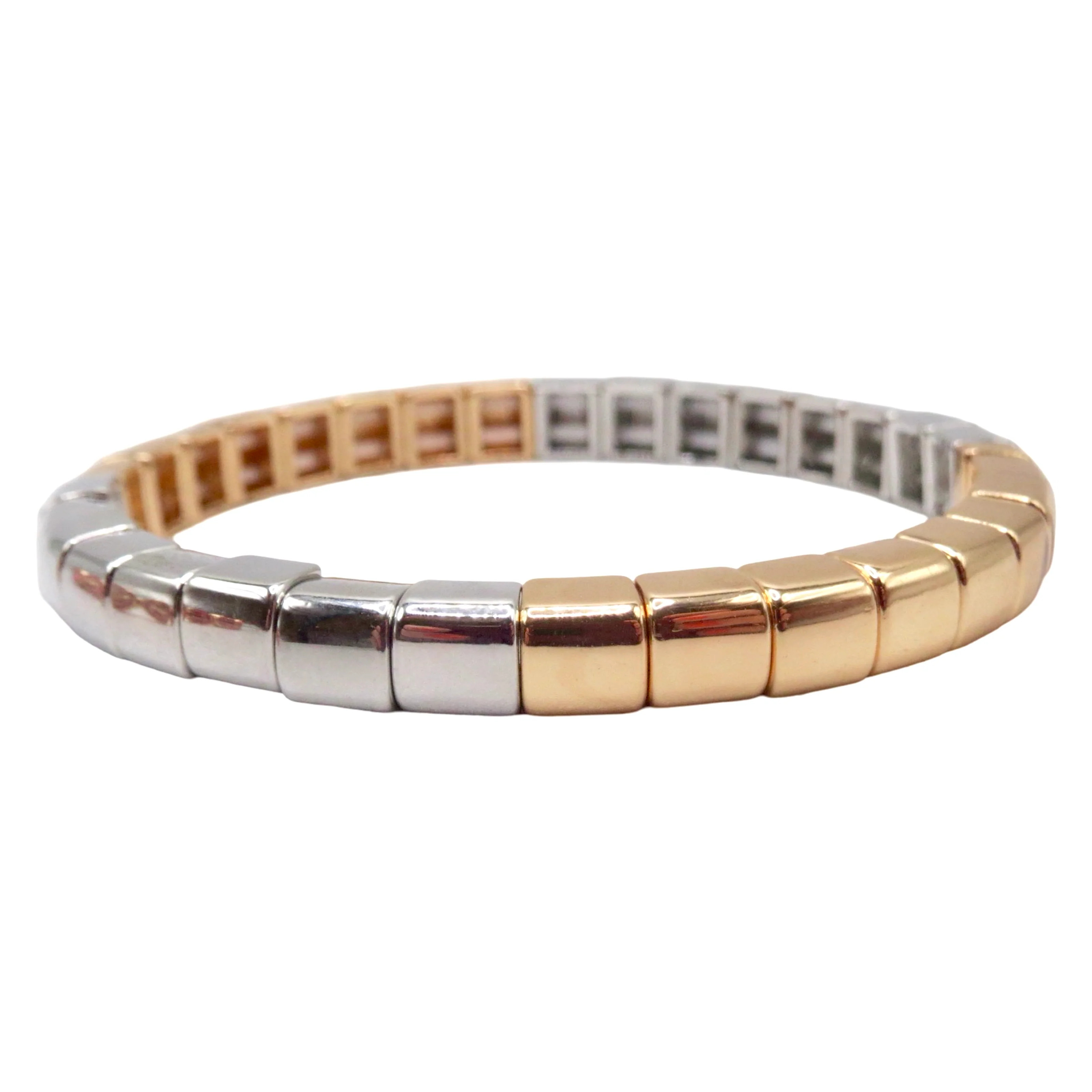 Two-toned Slimmed Rounded Bracelet | La Lumiere NY