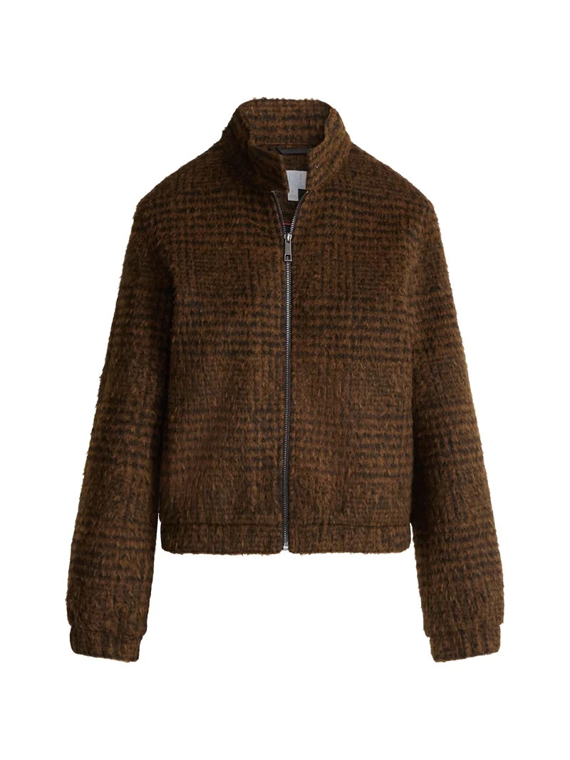 Time and Tru Women's and Women's Plus Faux Wool Bomber Jacket, Sizes XS-2X | Walmart (US)
