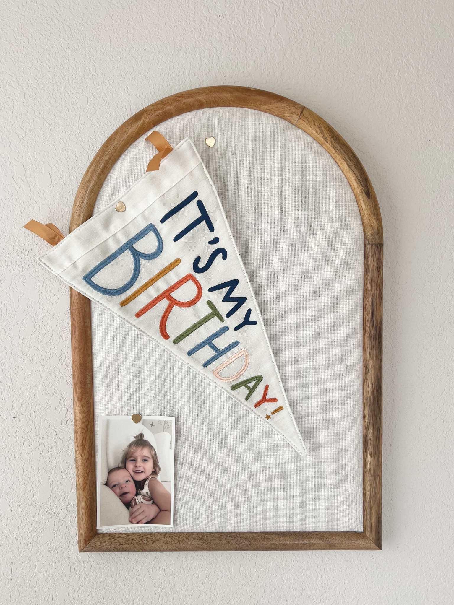 Playroom pinboard & cute birthday pennant! 

#LTKFamily #LTKBaby #LTKKids