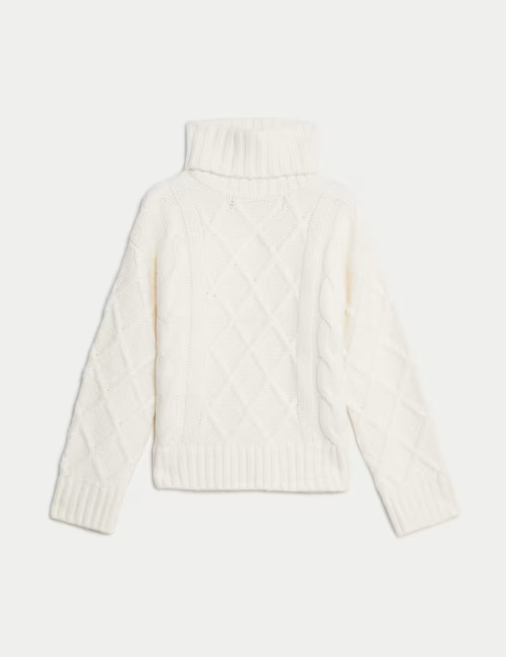 Cable Knit Roll Neck Jumper with Wool | Marks & Spencer (UK)