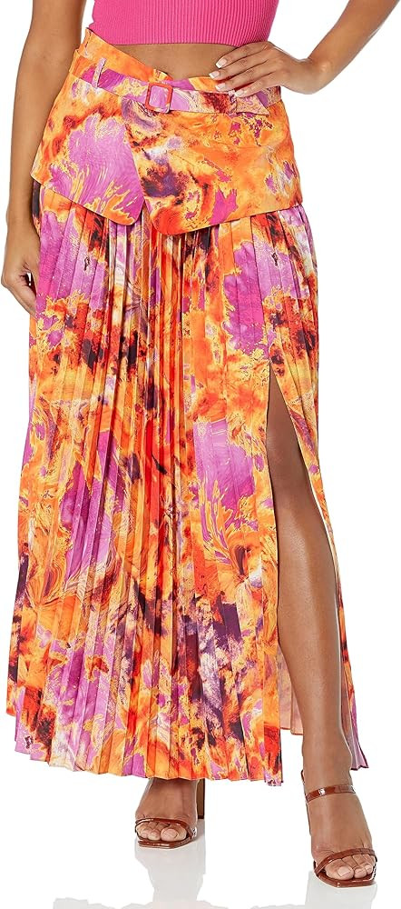 The Drop Women's Abstract Print Woven Pleated Skirt with Belt by @kass_stylz | Amazon (US)