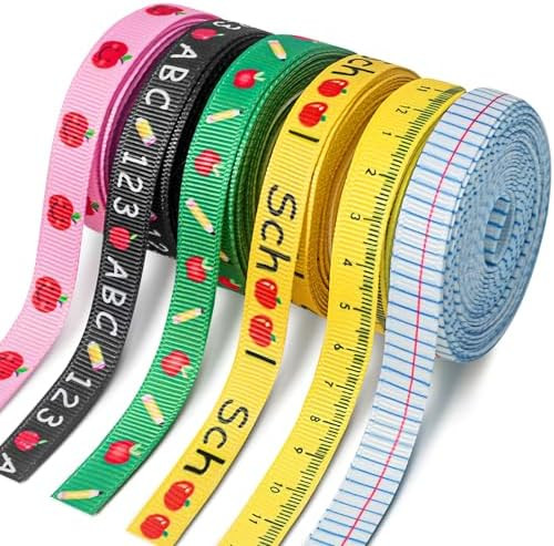 6 PCS Ruler Ribbon Teacher Themed 30 Yards, Back to School Ruler, ABC Ribbon Sewing DIY Crafts Su... | Amazon (US)