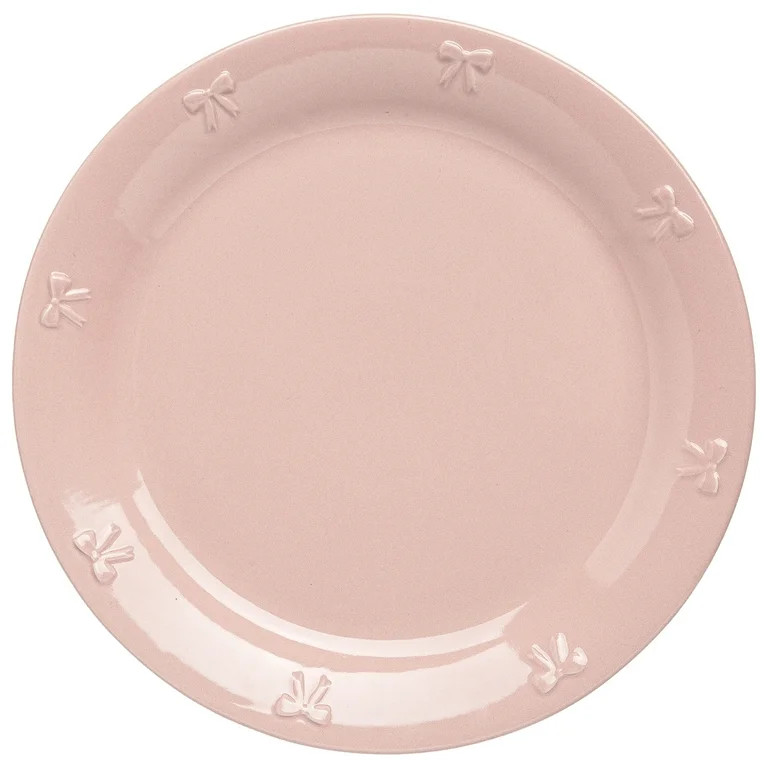 Paris Hilton London Collection Stoneware Dinner Plate, Embossed Bow Detailing, Microwave & Dishwa... | Walmart (US)