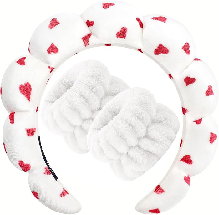 Amazon.com : Zkptops Spa Headband for Washing Face Wristband Set Sponge Makeup Skincare Velvet Fa... | Amazon (US)