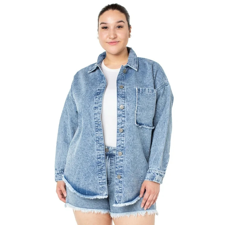 Celebrity Pink Juniors and Juniors Plus Shacket, Sizes XS-3X - Walmart.com | Walmart (US)