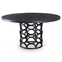 Click for more info about Mr. Brown Wolfgang Modern Graphite Gesso Ring Pedestal Dining Table - 59D