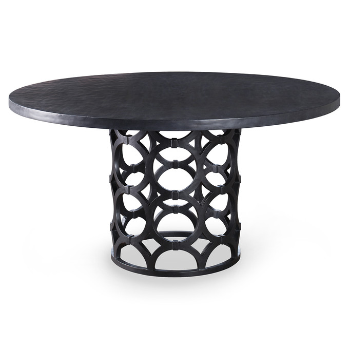 Click for more info about Mr. Brown Wolfgang Modern Graphite Gesso Ring Pedestal Dining Table - 59D