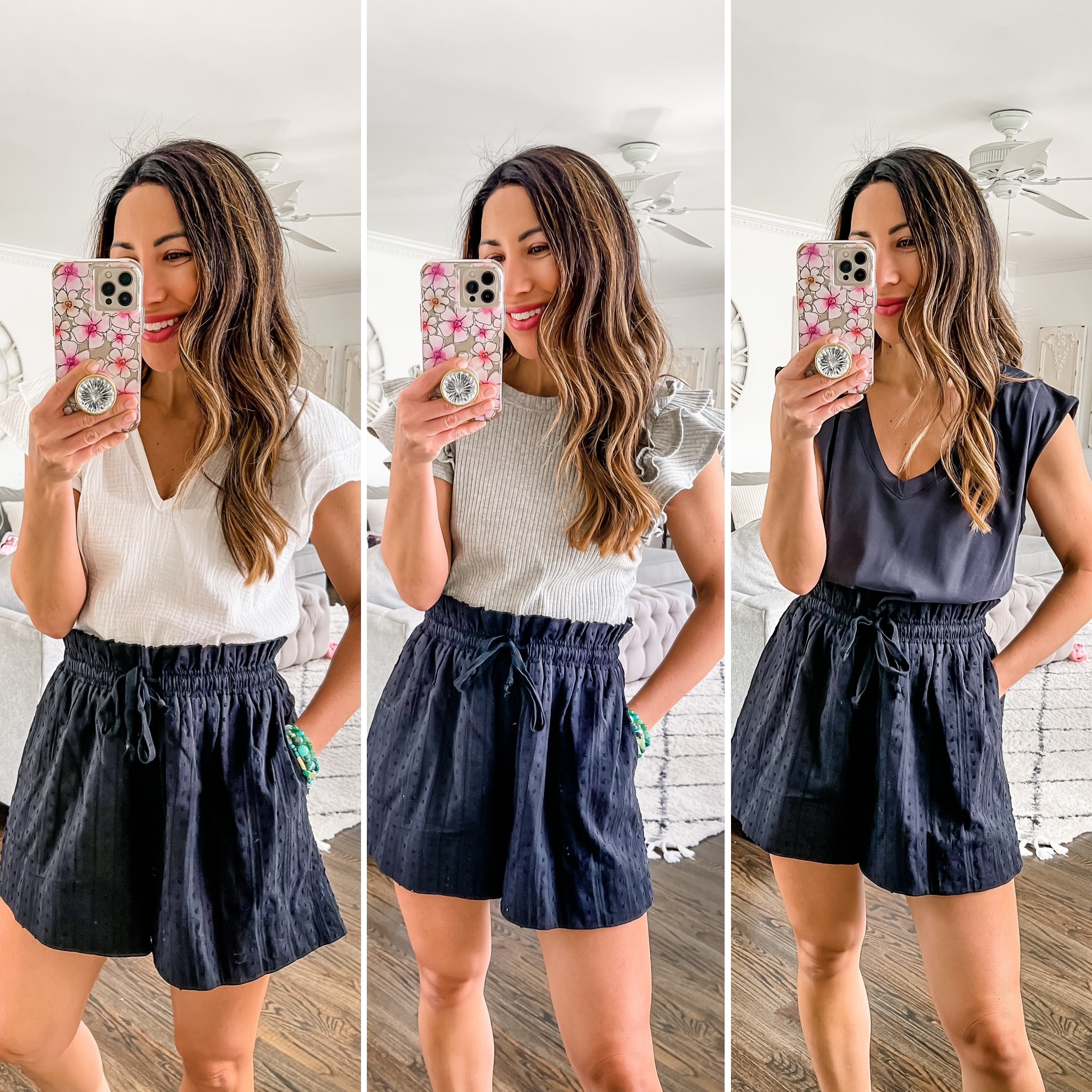 Gibson look code: tammy10. 
Paper bag shorts, black shorts, 

Small in all. Black essentials tee xs 

#LTKsalealert #LTKunder100