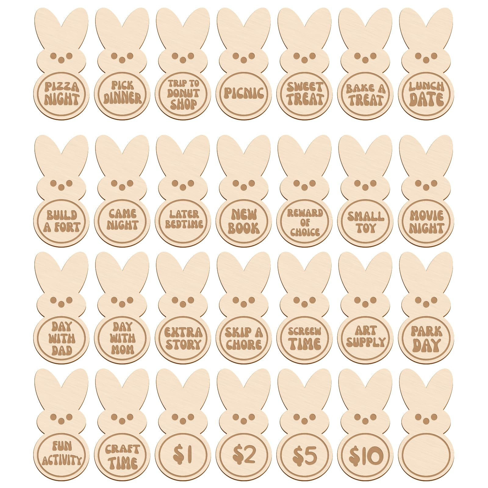 Crazy Night 28Pcs Easter Egg Tokens, Easter Kids Reward Bunny Tokens, Easter Egg Toys, Easter Bas... | Amazon (US)