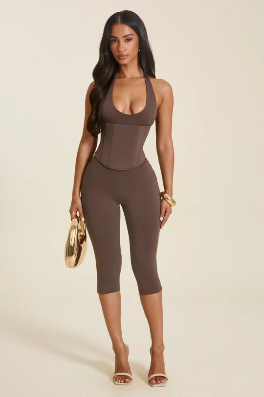 The Sandra Capri Jumpsuit in Brown | Mars The Label