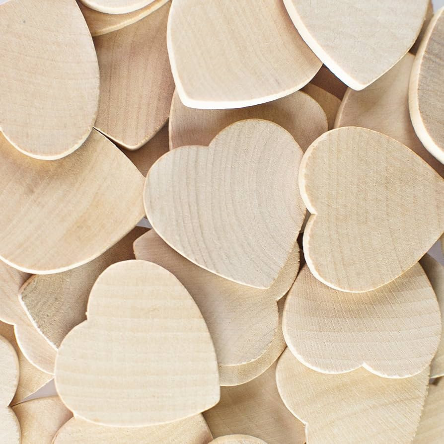 Super Z Outlet Round Heart Shaped Unfinished 1.3" Wood Cutout Circles Chips for Board Game Pieces... | Amazon (US)