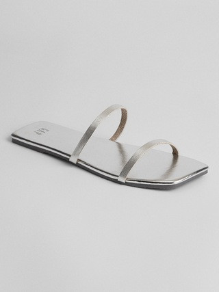 Metallic Faux-Leather Sandals | Gap Factory