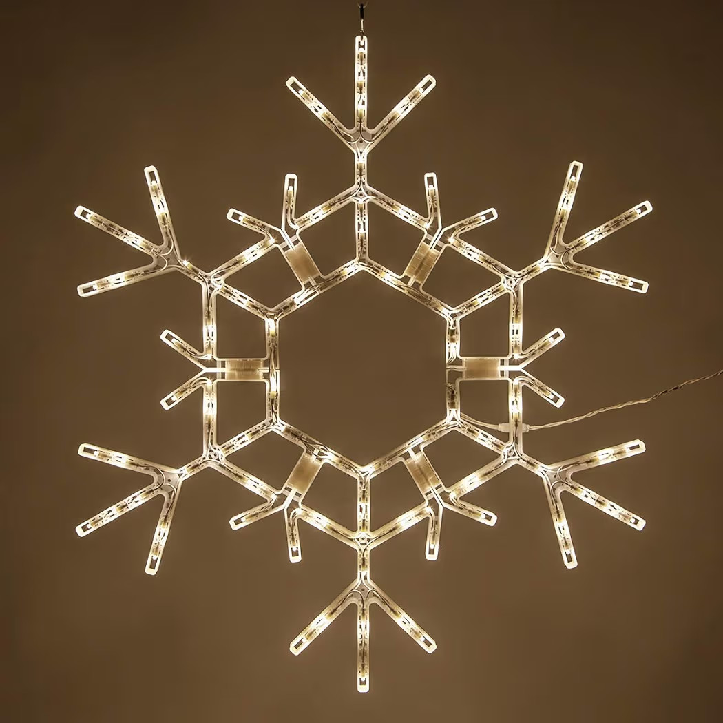 Kringle Traditions 36" Folding Warm White Snowflake Decoration LED Lights Large Snowflake Decorations Outdoor Lights (36" Warm White Snowflake) | Amazon (US)