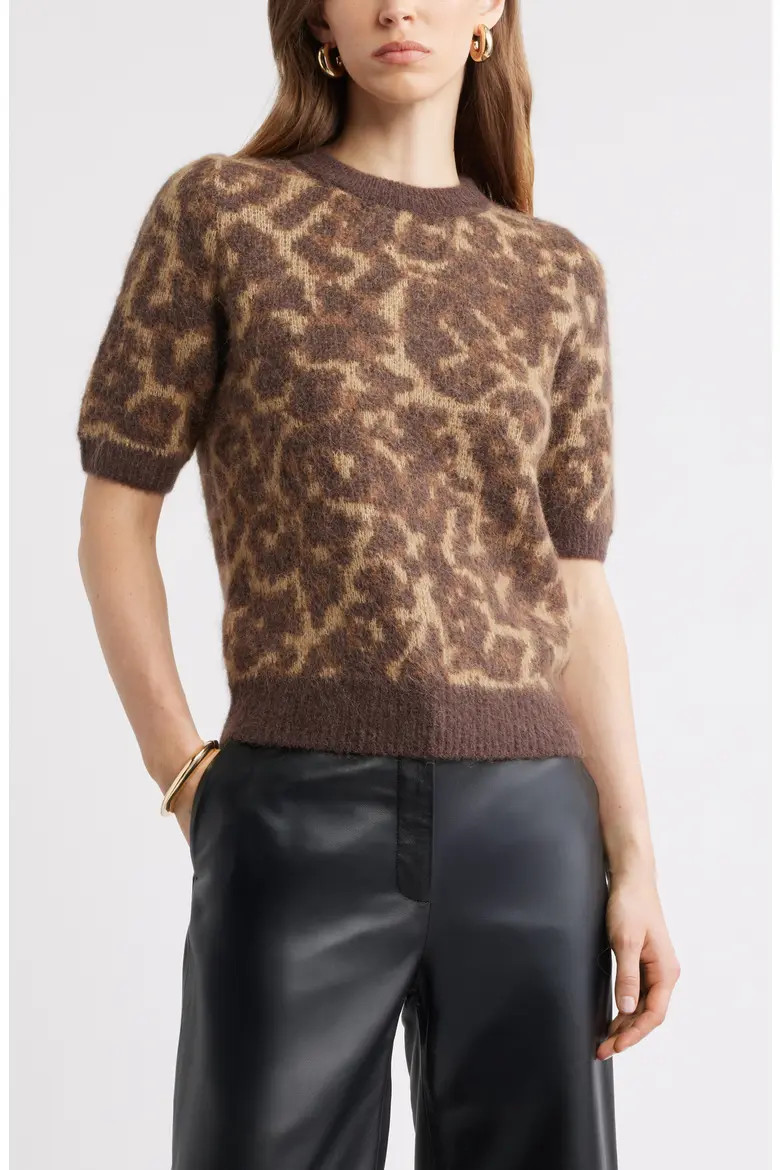 Jacquard Short Sleeve Sweater (Women) | Nordstrom | Nordstrom