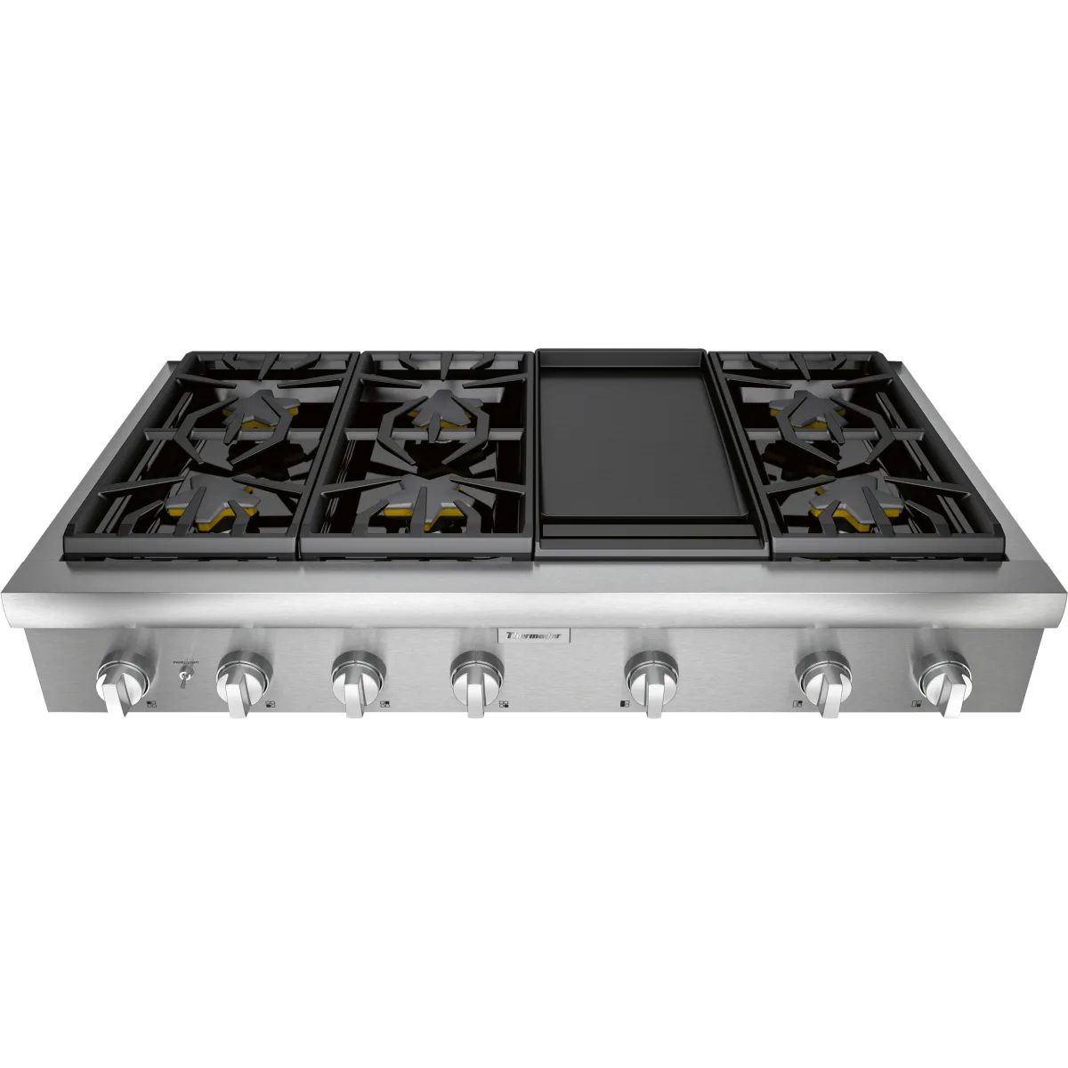 Thermador PCG486WD Stainless Steel Professional Series 48 Inch Wide 6 Burner Gas Rangetop with Gr... | Build.com, Inc.