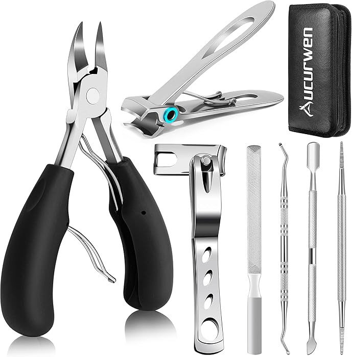 Toenail Clippers for Seniors Thick Toenails, Aucurwen Heavy Duty Toe Nail Clippers Adult Thick Na... | Amazon (US)