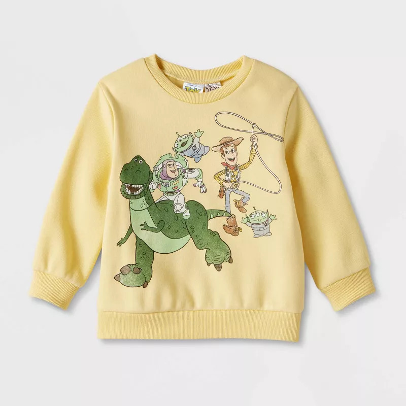 Toddler Boys' Toy Story Printed Pullover Sweatshirt - Yellow | Target