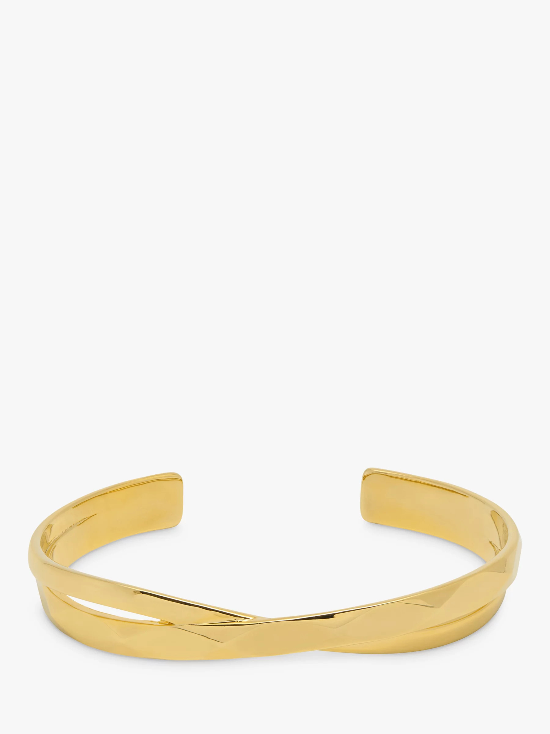 Estella Bartlett The Edit Faceted Texture Cuff Bracelet, Gold | John Lewis (UK)
