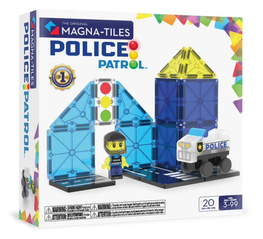 MAGNA-TILES® Police Patrol 20-Piece Magnetic Construction Set, The Original Magnetic Building Br... | Walmart (US)