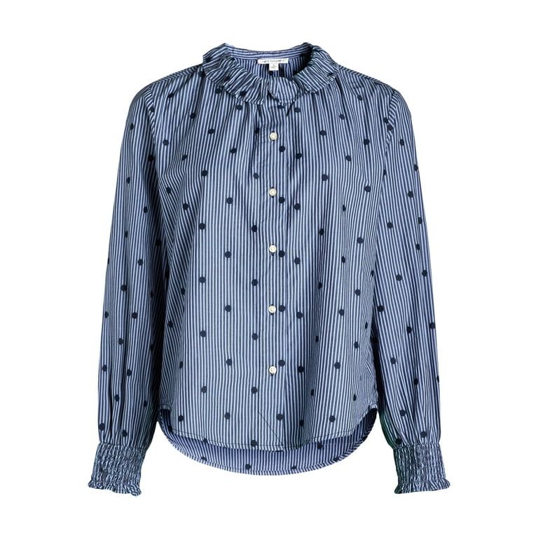 Free Assembly Long Sleeve Ruff Neck Blouse, Sizes XS-XXL | Walmart (US)