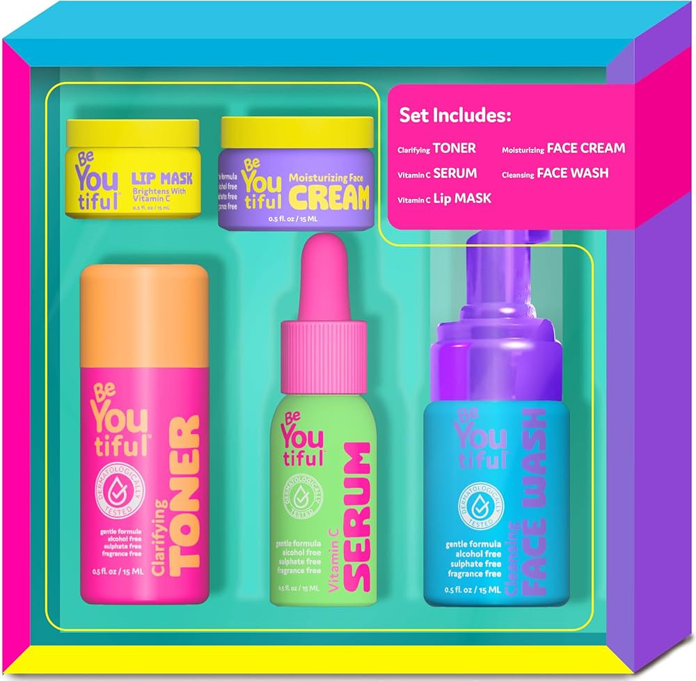 BeYoutiful Skin Care Gift Set for Teens, BFF Regimen 5-Piece kit for Sleepovers & Kids Skincare, ... | Amazon (US)