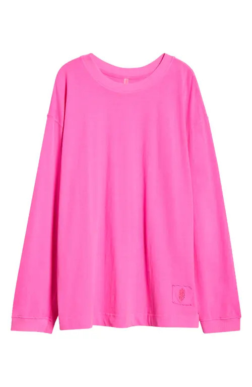 Free People FP Movement Hustle Layer Knit Top in Fuchsia Flirt at Nordstrom, Size Large | Nordstrom