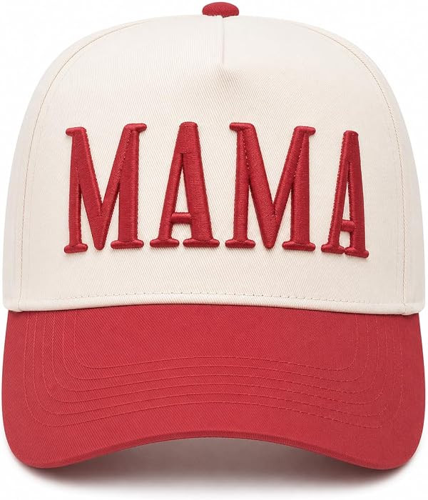 Women\u2019s Mama Trucker Hat Trendy, Embroidered Adjustable Mom Baseball Cap, Two-Tone Ponytail ... | Amazon (US)