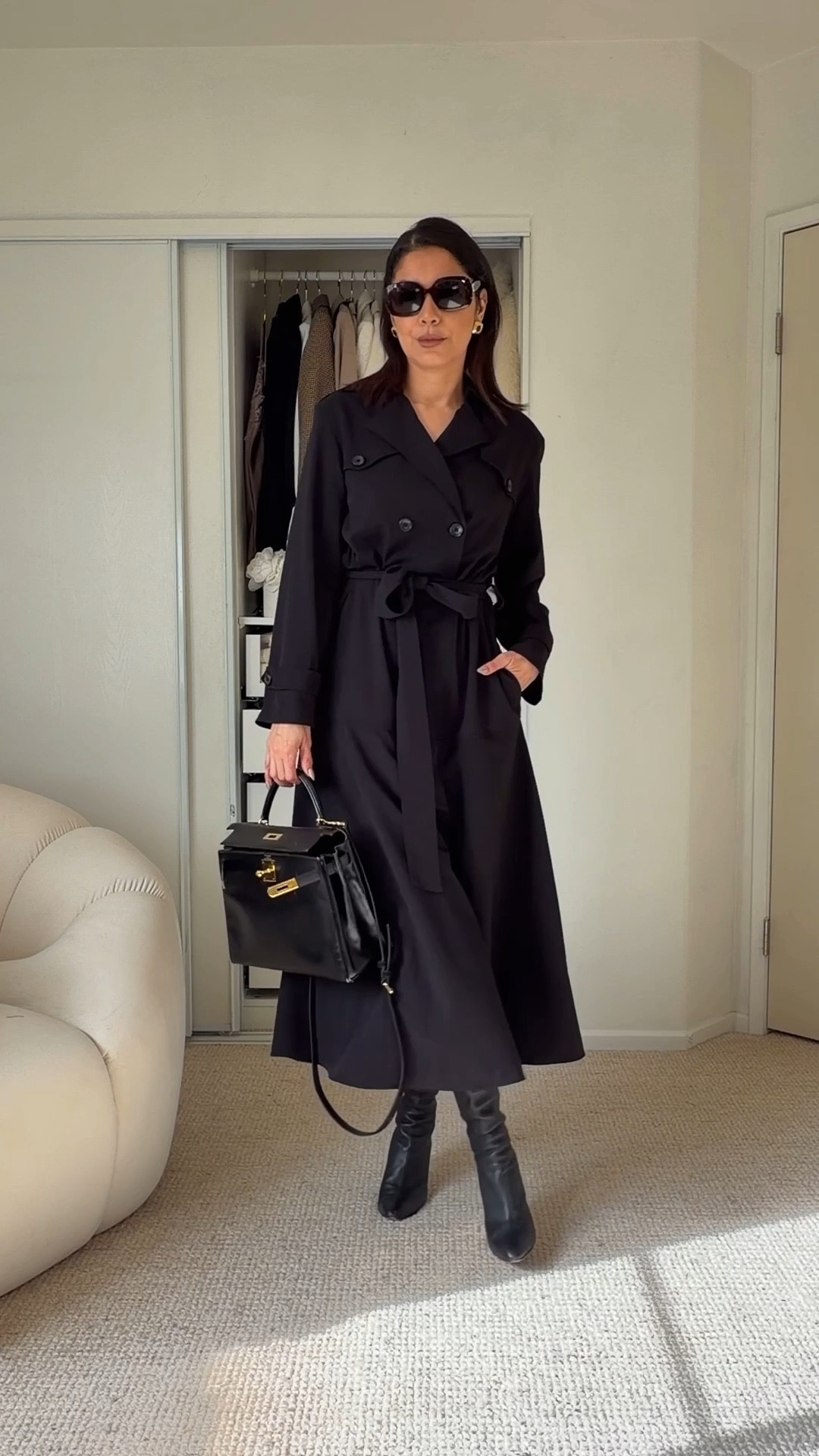 Styling the zara trench dress as a work outfit
This dress is gorgeous and is very flattering. I am pairing it with black leather boots and tights. I am wearing size S. 

➡️Save for inspo later

Zara sale, zara trench dress, office outfit inspo, fashion over 40, fashion over 50, office outfit inspo, what to wear, black midi dress outfit idea, how to wear a trench dress, zara dress, zara outfit, zara women 