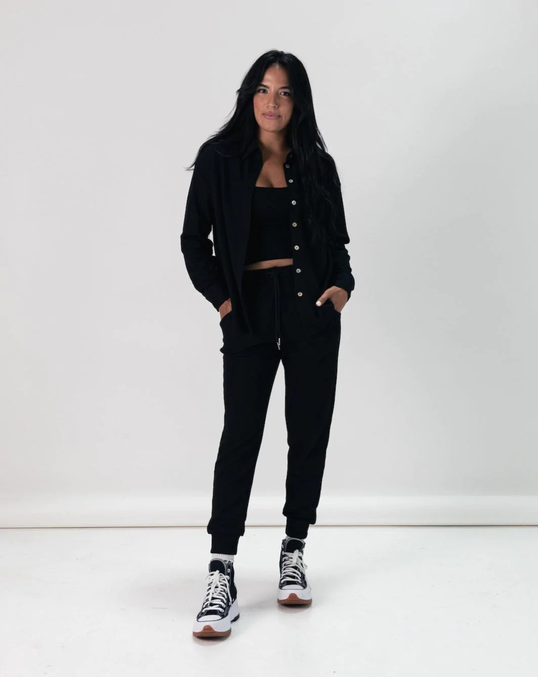 Recycled Waffle Danielle Jogger in Onyx | waverles