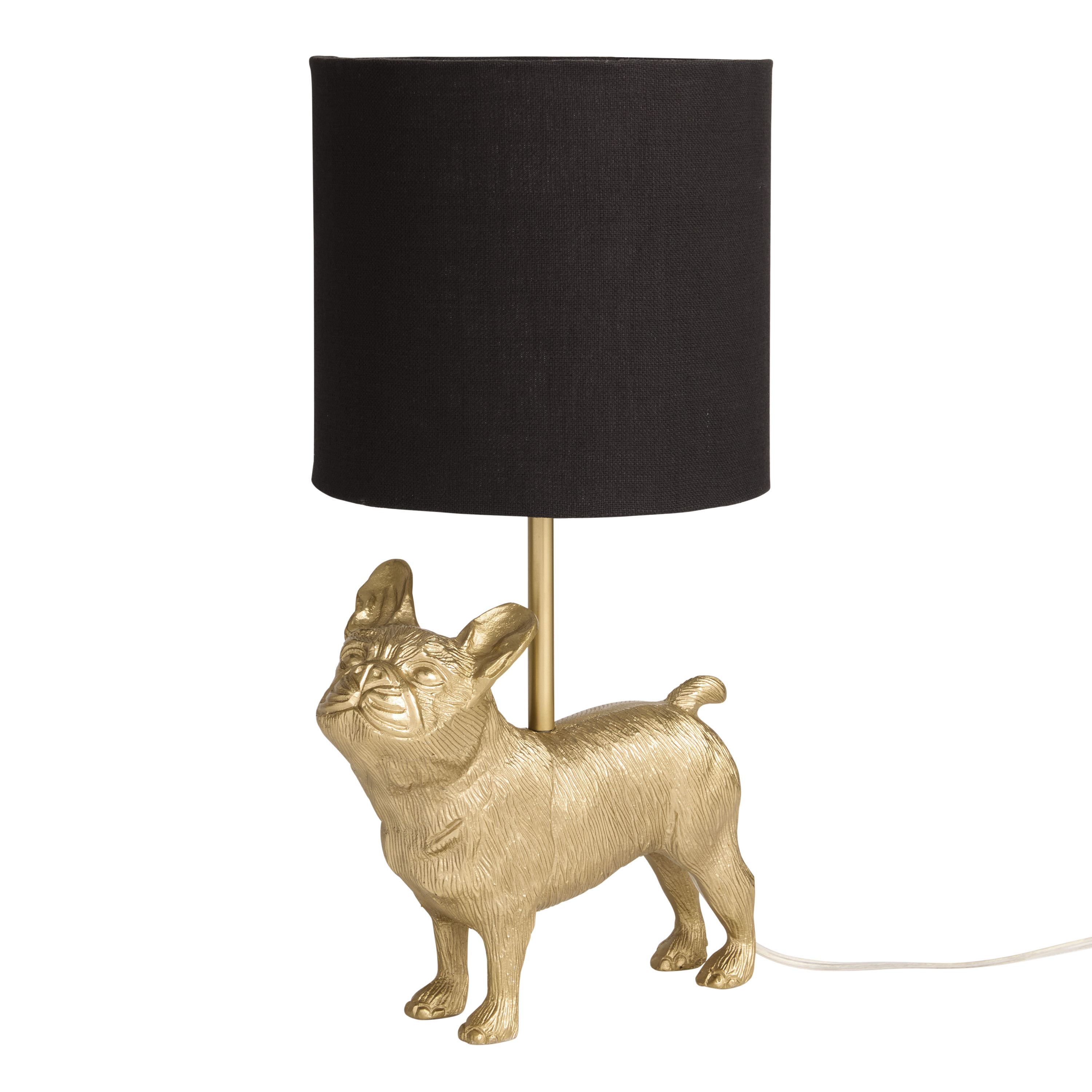 Gold Metal French Bulldog Table Lamp | World Market