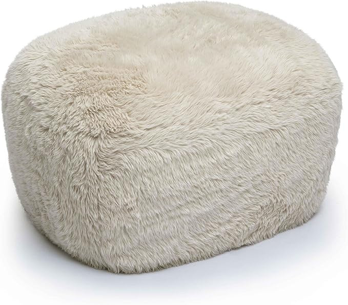 Tov Furniture Britt Natural Vegan Shearling Ottoman | Amazon (US)