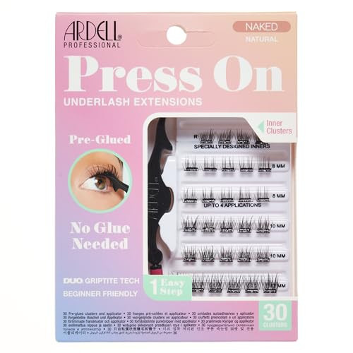 Ardell Naked Press On Lashes Underlash Extensions – Tapered Fibers, Pre-Glued Lash Clusters, Self Adhesive Eyelashes, No Glue Needed Eyelash Clusters, DIY Lash Extension Kit, 1 Pack | Amazon (US)