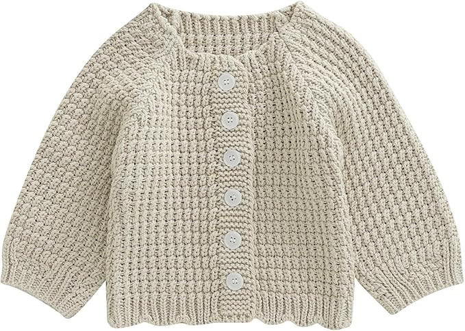 Infant Baby Boy Girl Cardigan Sweater Crochet Button Down Warm Knit Coat Outwear Toddler Fall Spr... | Amazon (US)