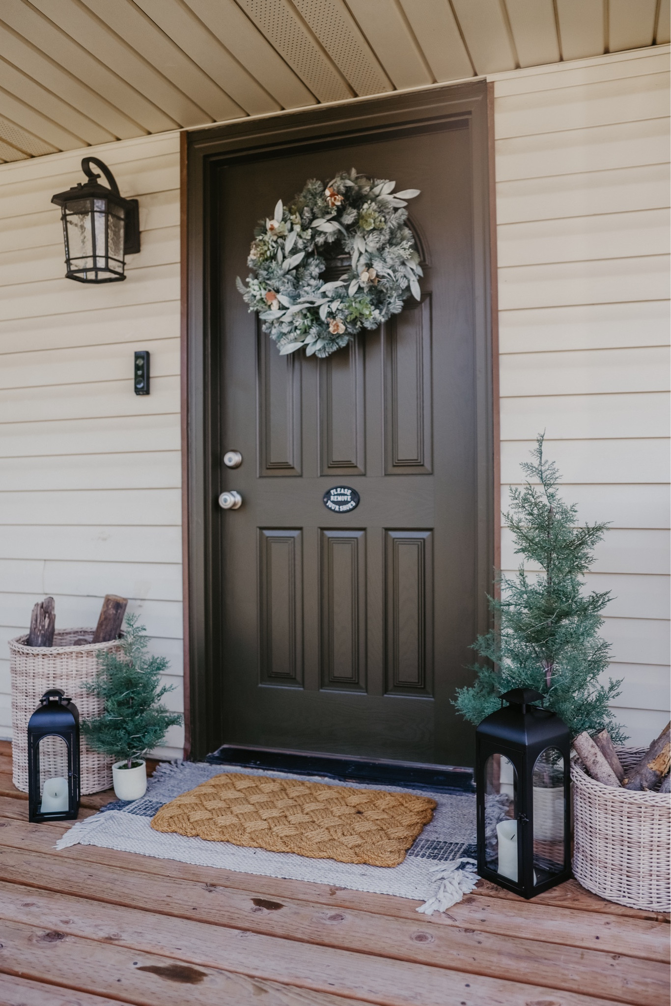 Recently painted our front door & it feels brand new! I swapped out the light to & I love it! 

#LTKHome