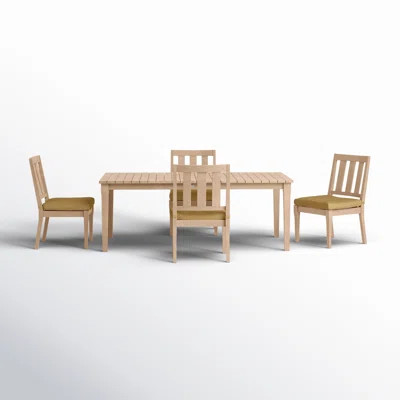 Samya Rectangular 4 - Person 81.4" Long Dining Set with Cushions | Wayfair North America