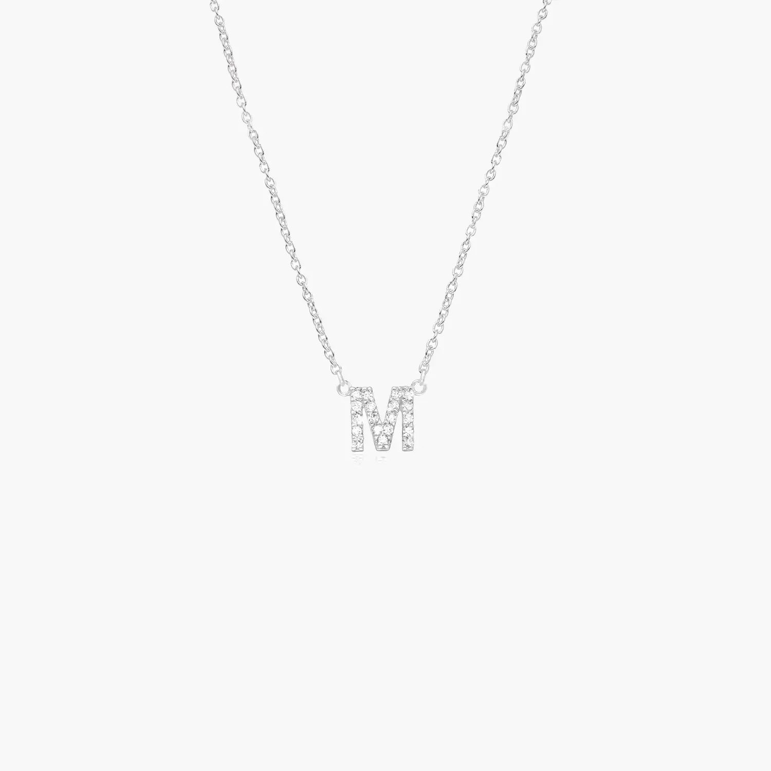 Zoe Initial Necklace with Diamonds - Silver | Oak & Luna (US)