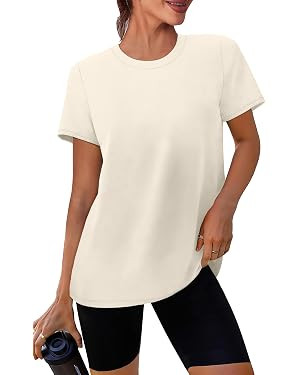 NIASHOT Workout Tops for Women Short Sleeve Summer Tops 2026 Athletic Shirts Pilates Exercise Clo... | Amazon (US)