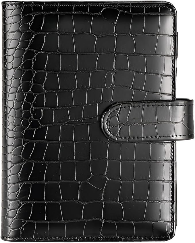 A5 6 Ring Binder Cover Crocodile - Large PU Leather Notebook Binder with Hidden Snap Buckle, Refi... | Amazon (US)